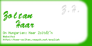 zoltan haar business card